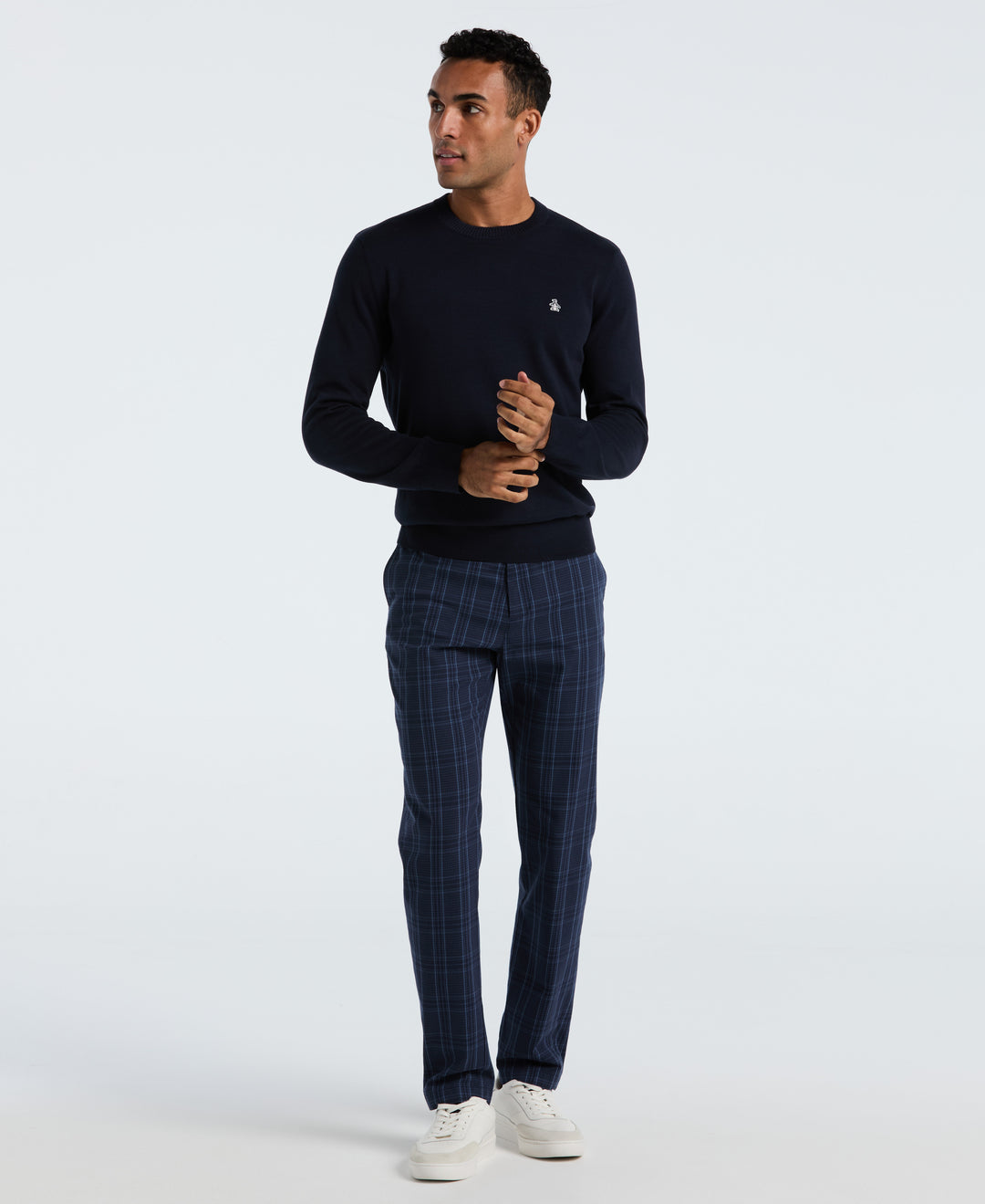Cotton Crew Neck Sweater (Dark Sapphire) 