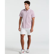 Cotton Crinkle Yarn Stripe Shirt (Raspberry) 