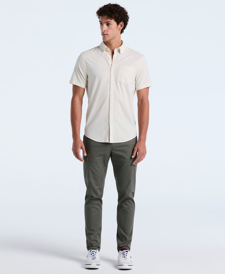 Cotton Striped Dobby Check Shirt (Birch) 