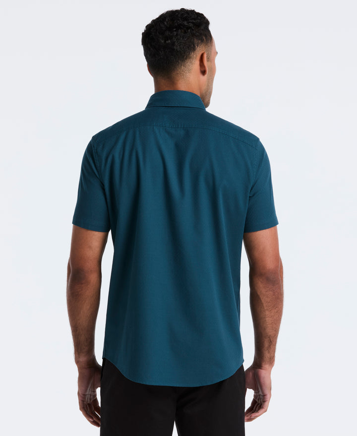 Cotton Dobby Check Shirt (Reflecting Pond) 
