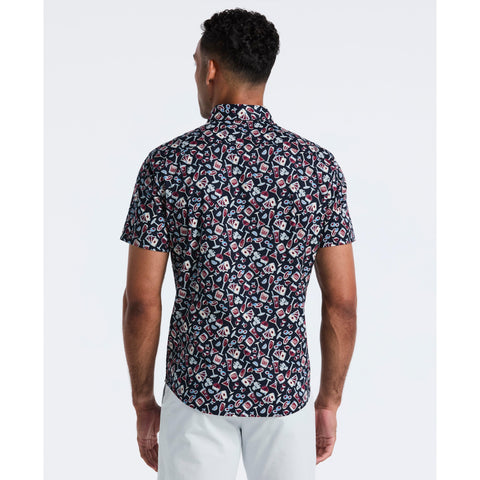 Cotton Drinks Print Shirt (Dark Sapphire) 