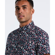 Cotton Drinks Print Shirt (Dark Sapphire) 