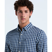 Cotton Eco Twill Stretch Check Shirt (Copen Blue) 