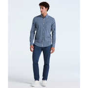 Cotton Eco Twill Stretch Check Shirt (Copen Blue) 