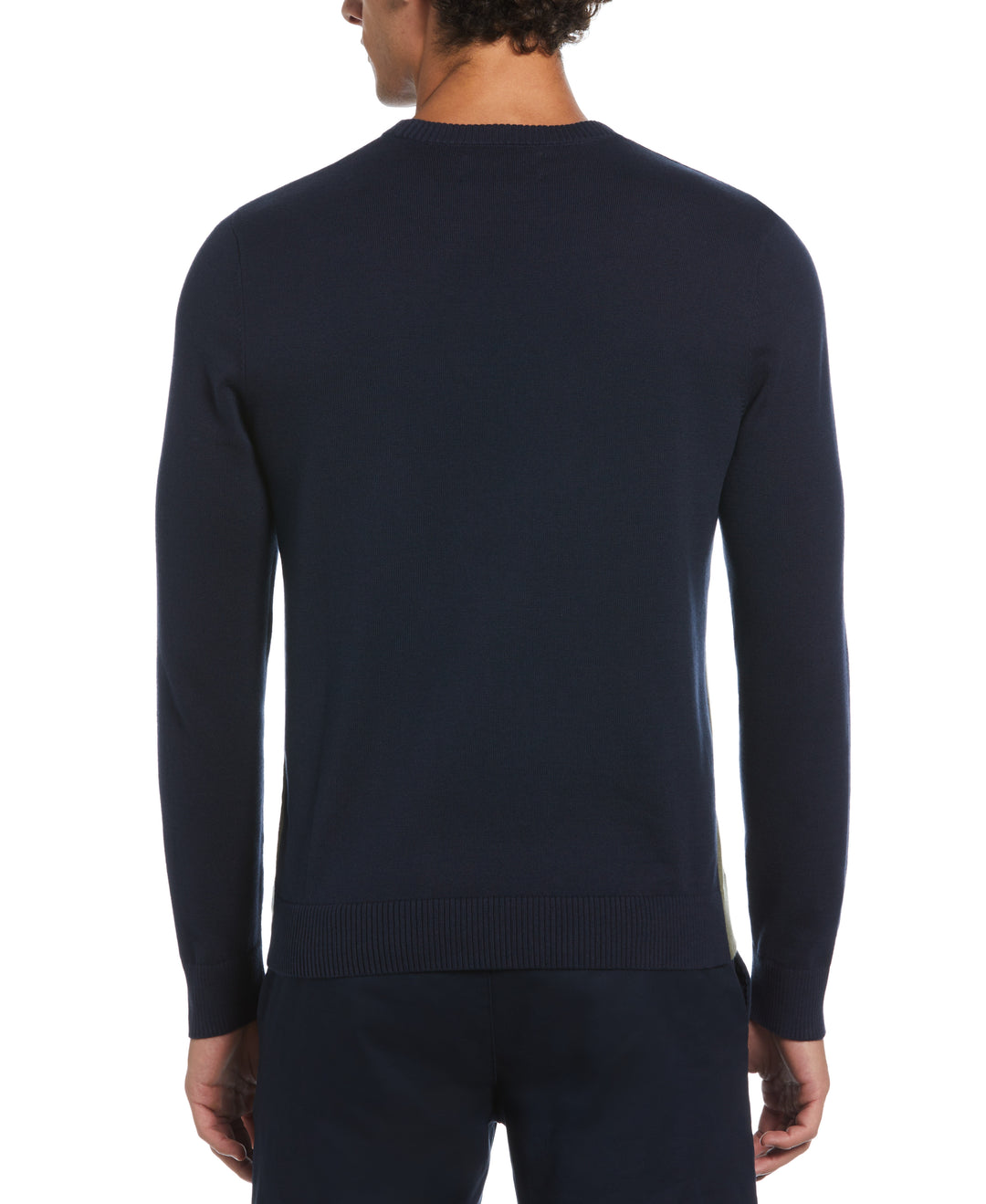 Cotton Engineered Stripe Sweater  (Dark Sapphire) 