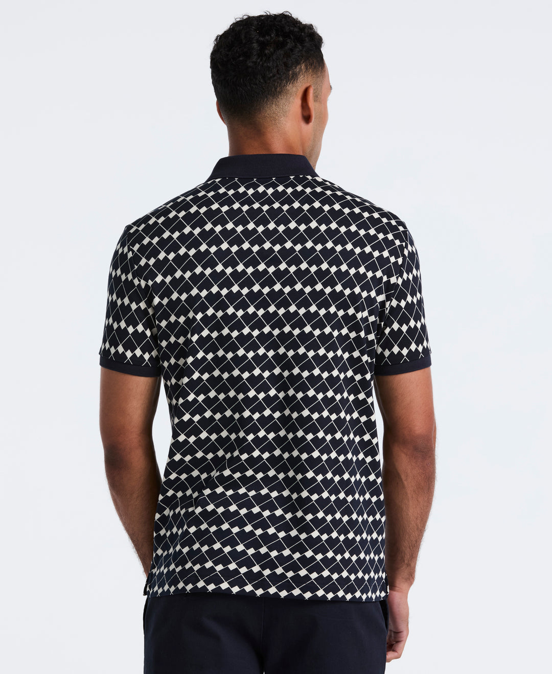 Cotton Flags Print Polo (Dark Sapphire) 