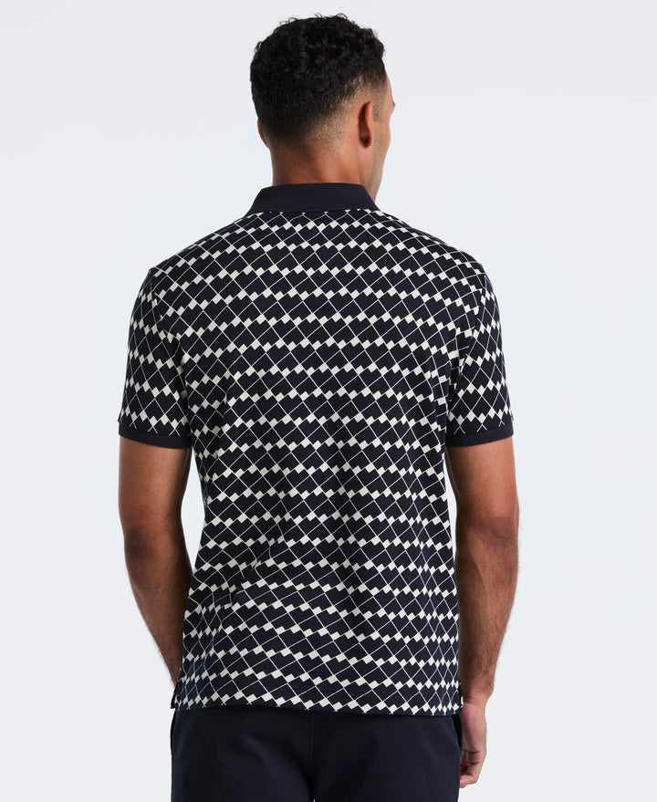 Cotton Flags Print Polo (Dark Sapphire) 