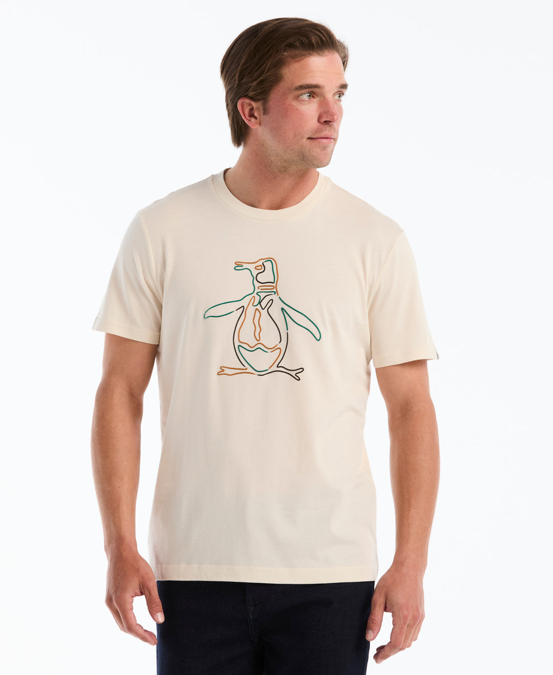 Cotton Graphic Tee with Puff Logo Pete (Birch) 