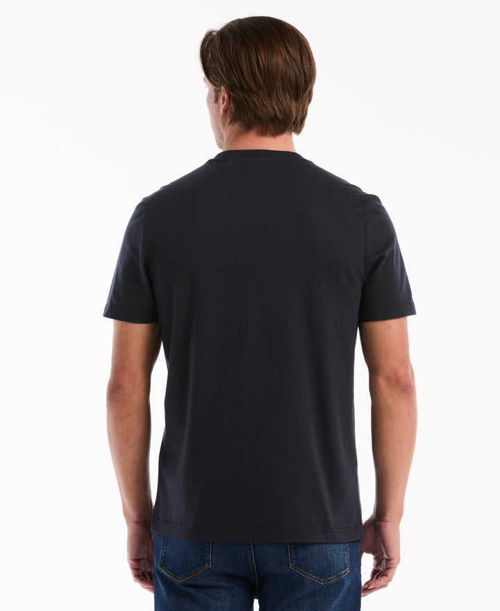 Cotton Graphic Tee with Puff Logo Pete (Dark Sapphire) 
