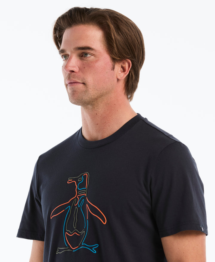 Cotton Graphic Tee with Puff Logo Pete (Dark Sapphire) 
