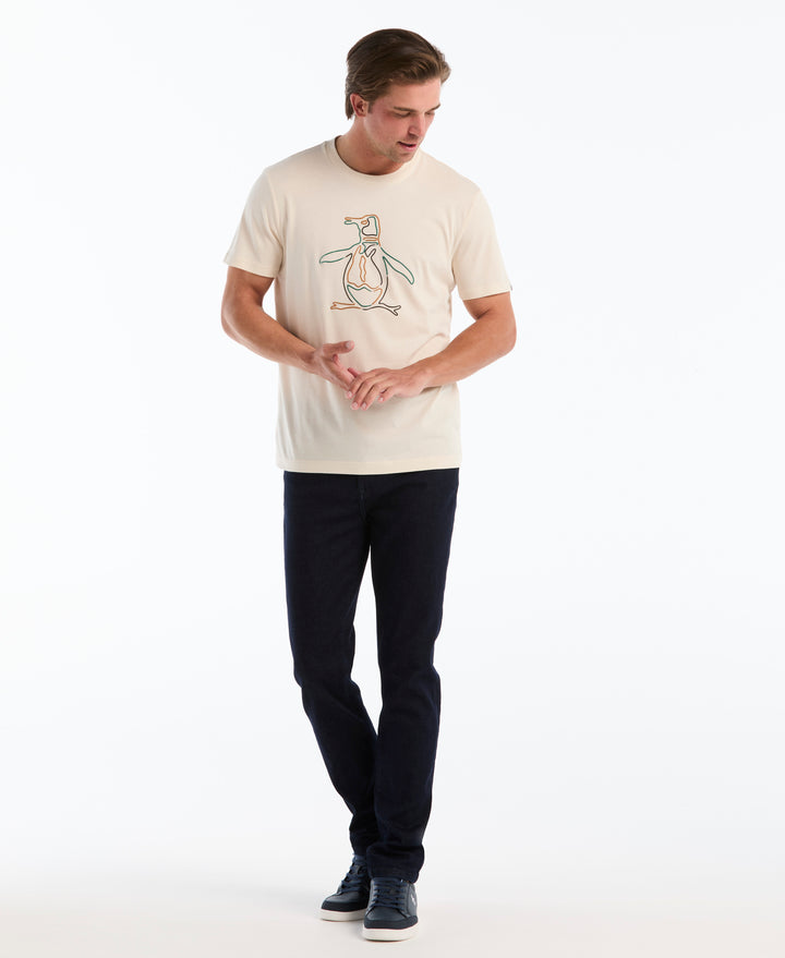 Cotton Graphic Tee with Puff Logo Pete (Birch) 