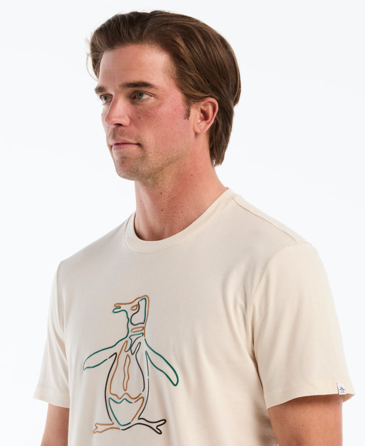 Cotton Graphic Tee with Puff Logo Pete (Birch) 