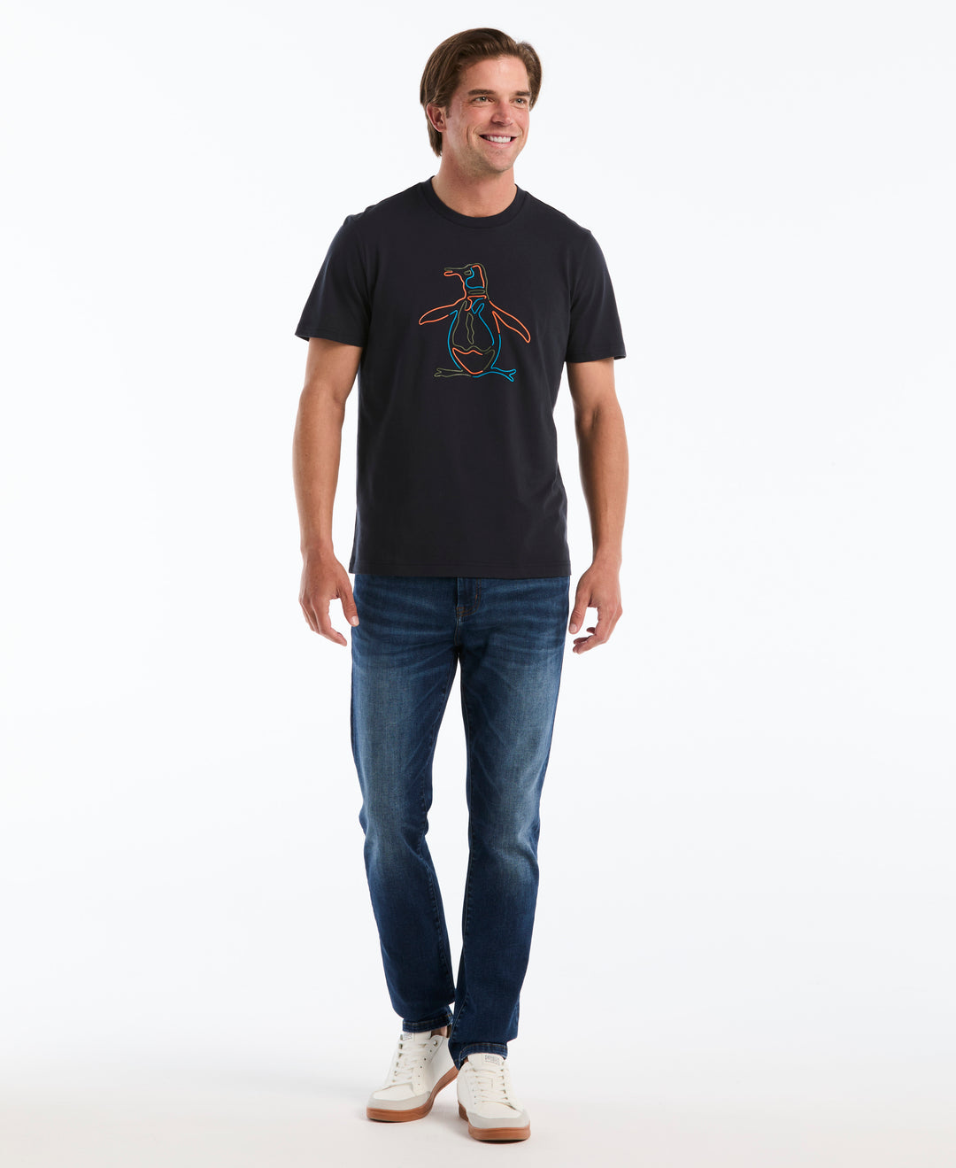 Cotton Graphic Tee with Puff Logo Pete (Dark Sapphire) 