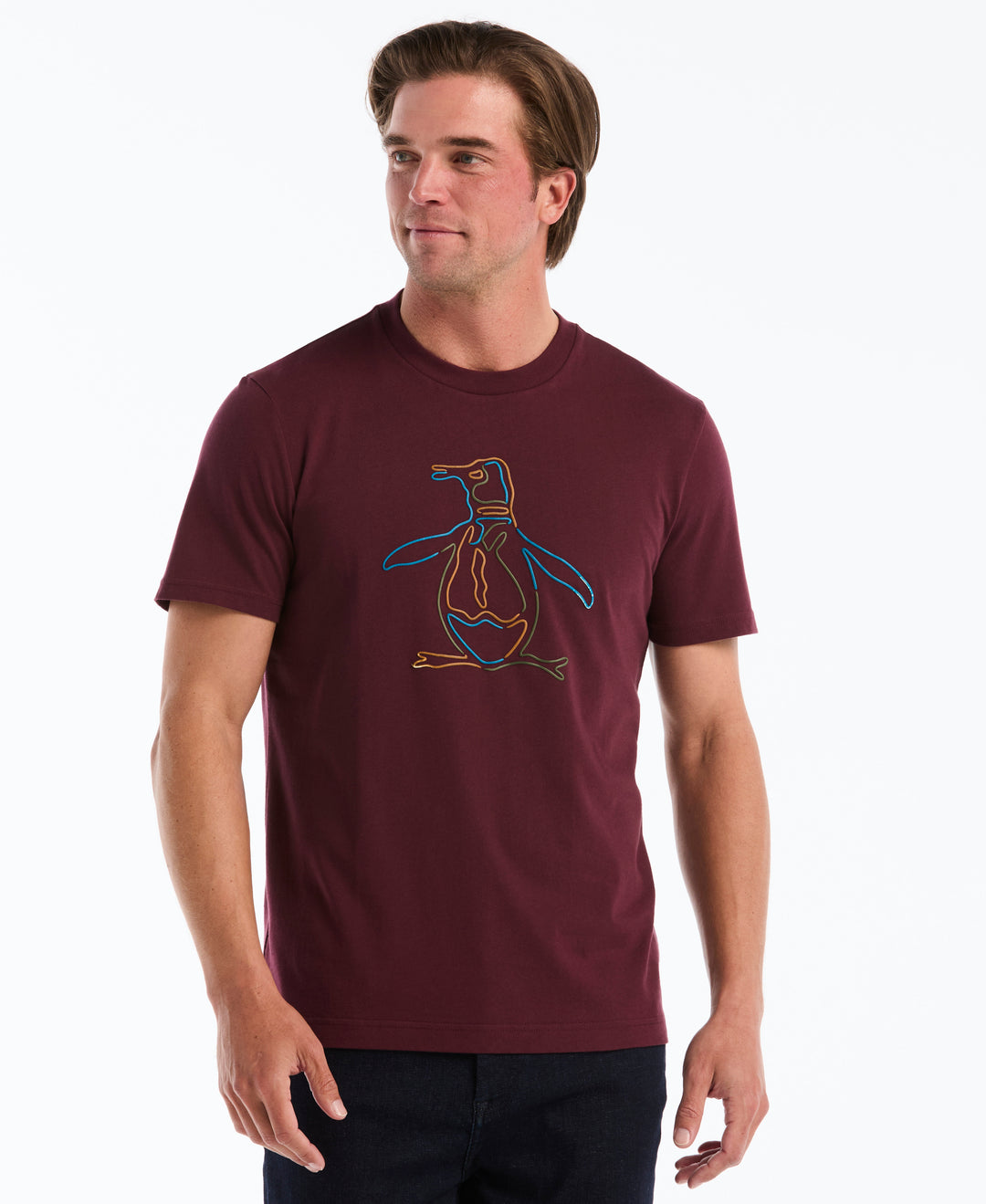 Cotton Graphic Tee with Puff Logo Pete (Port Royale) 