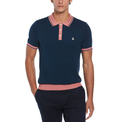 Cotton Honeycomb Sweater Polo (Blue Wing Teal) 