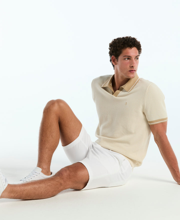 Cotton Honeycomb Sweater Polo (Birch) 