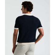 Cotton Honeycomb Sweater Polo (Dark Sapphire) 