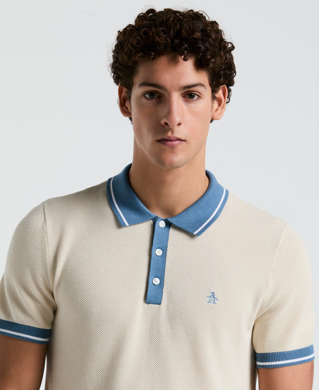 Cotton Honeycomb Sweater Polo (Birch) 
