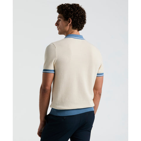 Cotton Honeycomb Sweater Polo (Birch) 