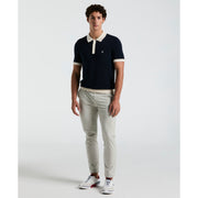 Cotton Honeycomb Sweater Polo (Dark Sapphire) 