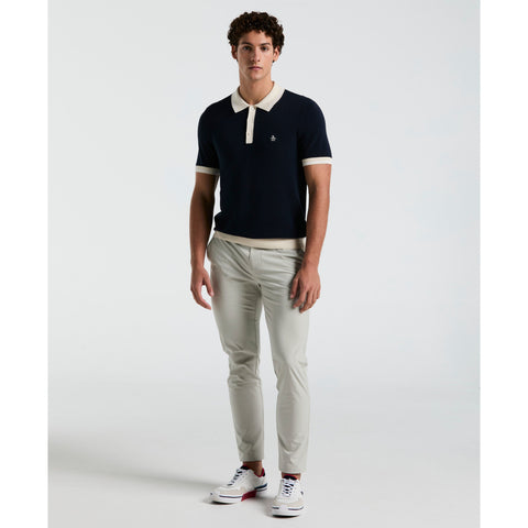 Cotton Honeycomb Sweater Polo (Dark Sapphire) 