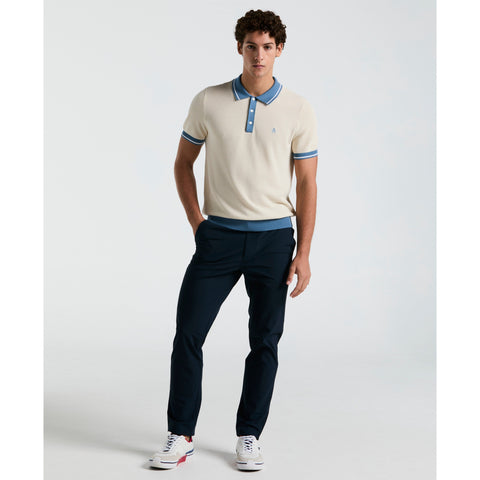 Cotton Honeycomb Sweater Polo (Birch) 