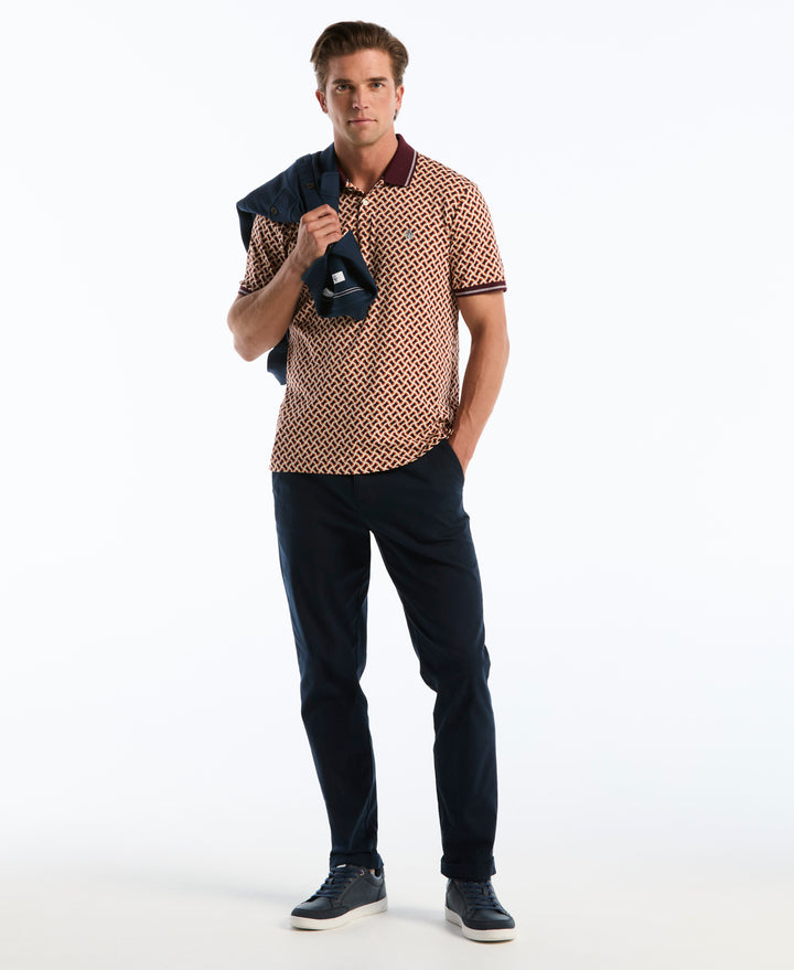 Cotton Interlock 70s Geo Polo (Port Royale) 