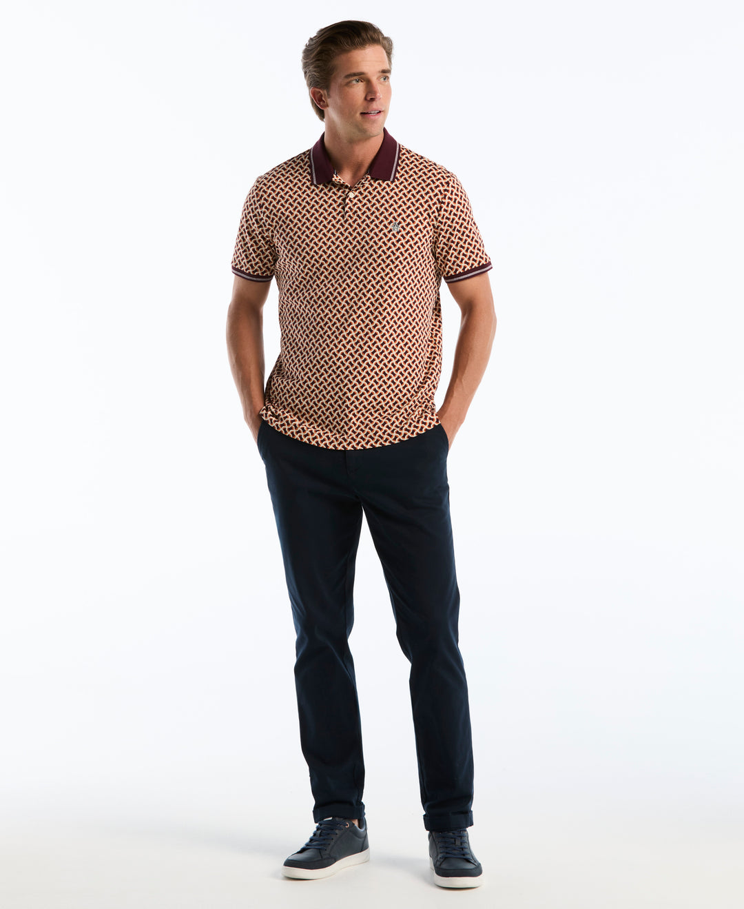 Cotton Interlock 70s Geo Polo (Port Royale) 