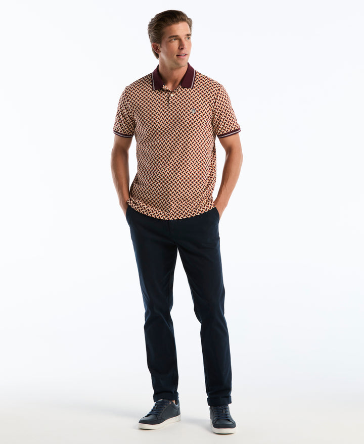 Cotton Interlock 70s Geo Polo (Port Royale) 