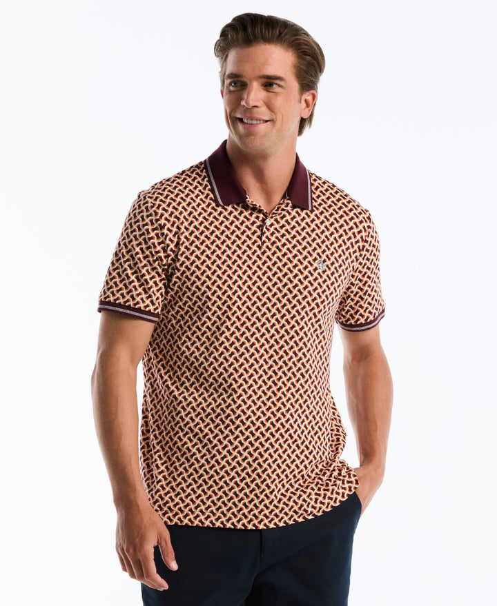 Cotton Interlock 70s Geo Polo (Port Royale) 