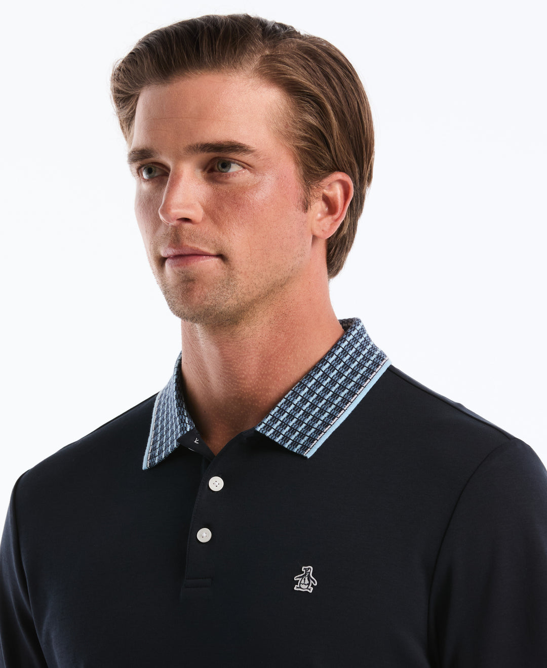 Interlock Novelty Stripe Polo (Dark Sapphire) 