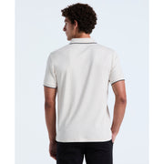 Cotton Interlock 1/4 Zip Tipped Polo (Birch Htr) 