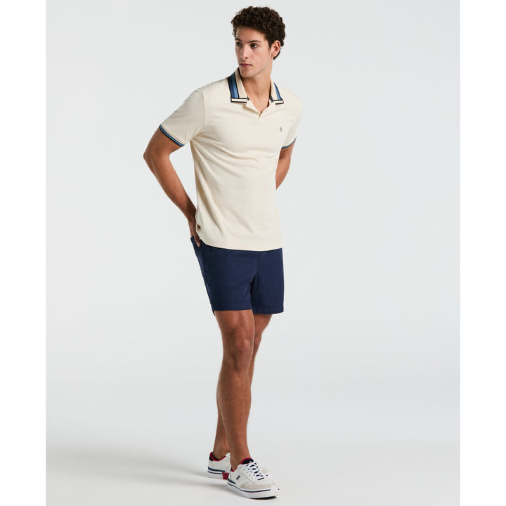 Cotton Interlock Novelty Tipped Polo Shirt (Birch) 