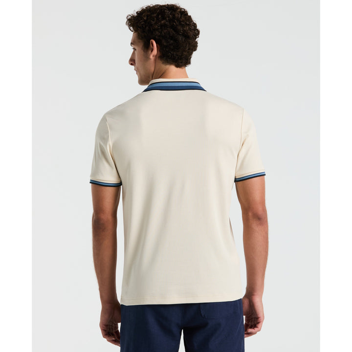 Cotton Interlock Novelty Tipped Polo Shirt (Birch) 