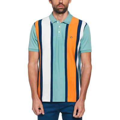 Vertical Stripe Polo (Oil Blue) 