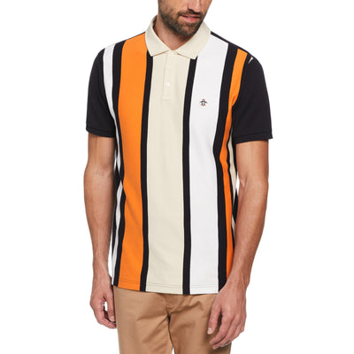 Vertical Stripe Polo (True Black) 