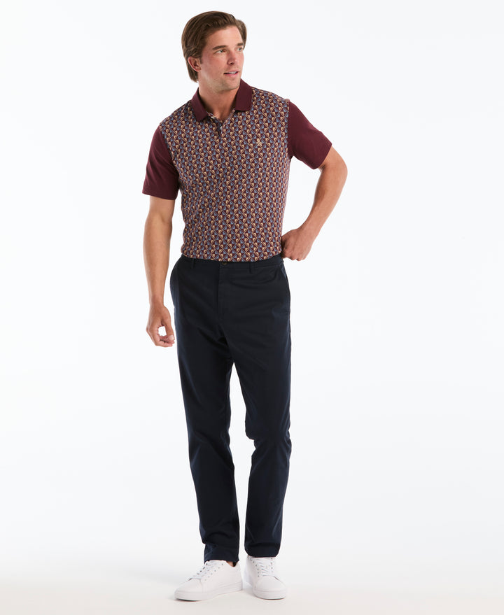 Cotton Jacquard Diamond Polo (Port Royale) 
