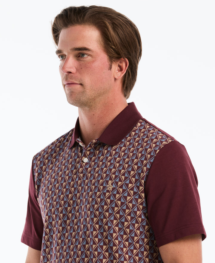 Cotton Jacquard Diamond Polo (Port Royale) 
