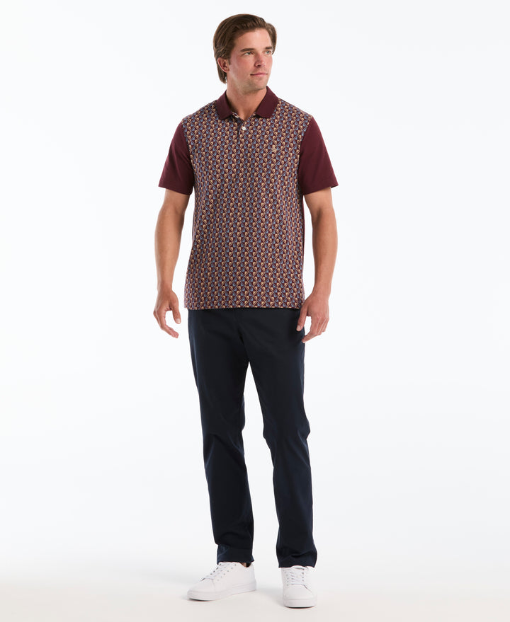Cotton Jacquard Diamond Polo (Port Royale) 