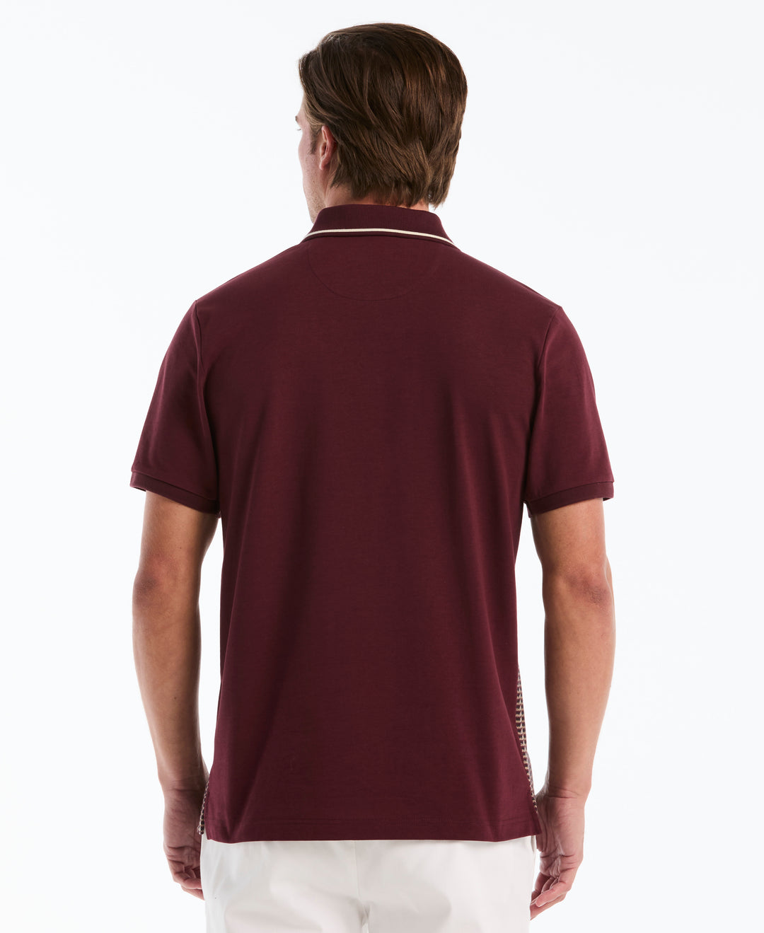 Cotton Jacquard Geo Tipped Polo (Port Royale) 