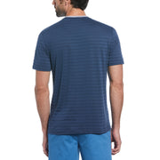 Cotton Jacquard Solid Tipping Tee (Sargasso Sea) 