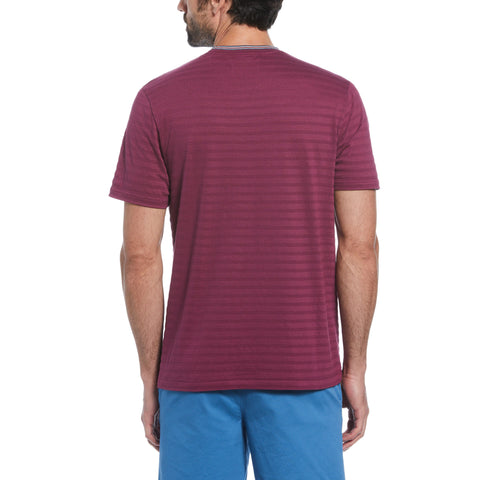 Cotton Jacquard Solid Tipping Tee (Amaranth) 