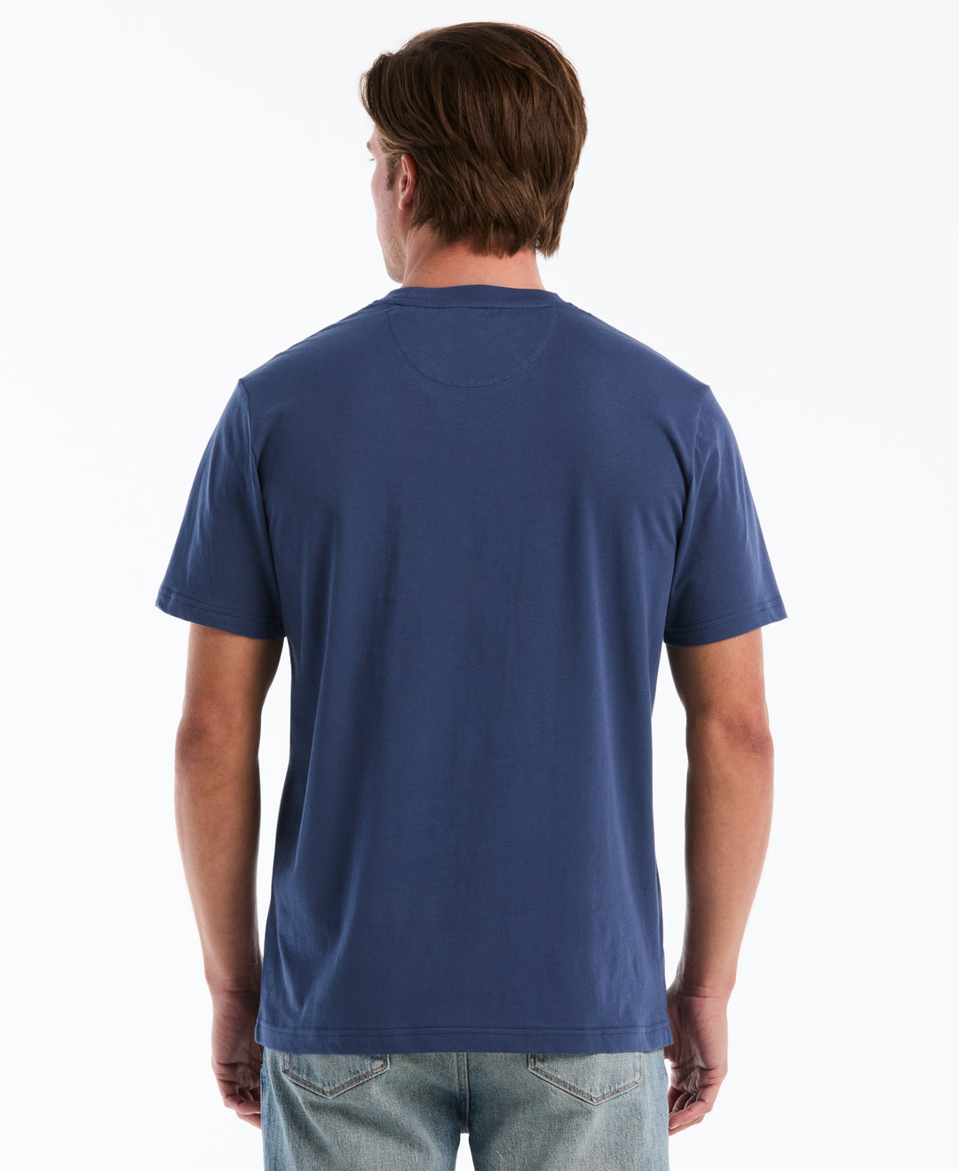 Cotton Jersey Bottle Print Pocket Tee (Sargasso Sea) 