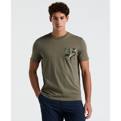 Cotton Jersey Camo Pete Pocket Tee  (Dusty Olive) 