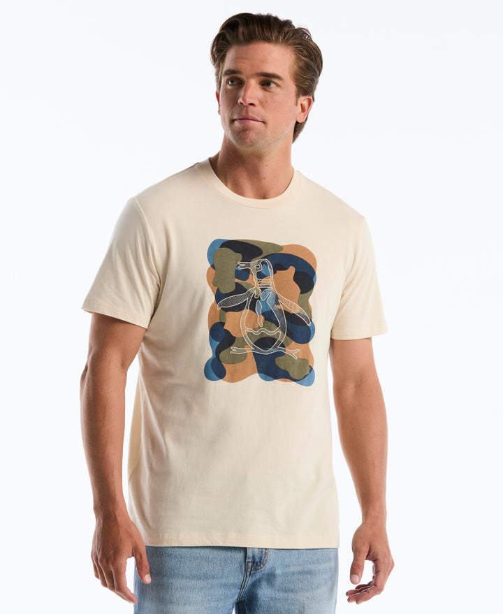 Cotton Jersey Embroidered Camo Pete Graphic Tee (Birch) 