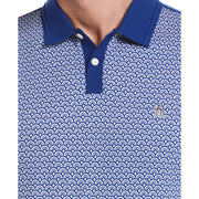 Cotton Jersey Geo Print Front Polo (Mazarine Blue) 