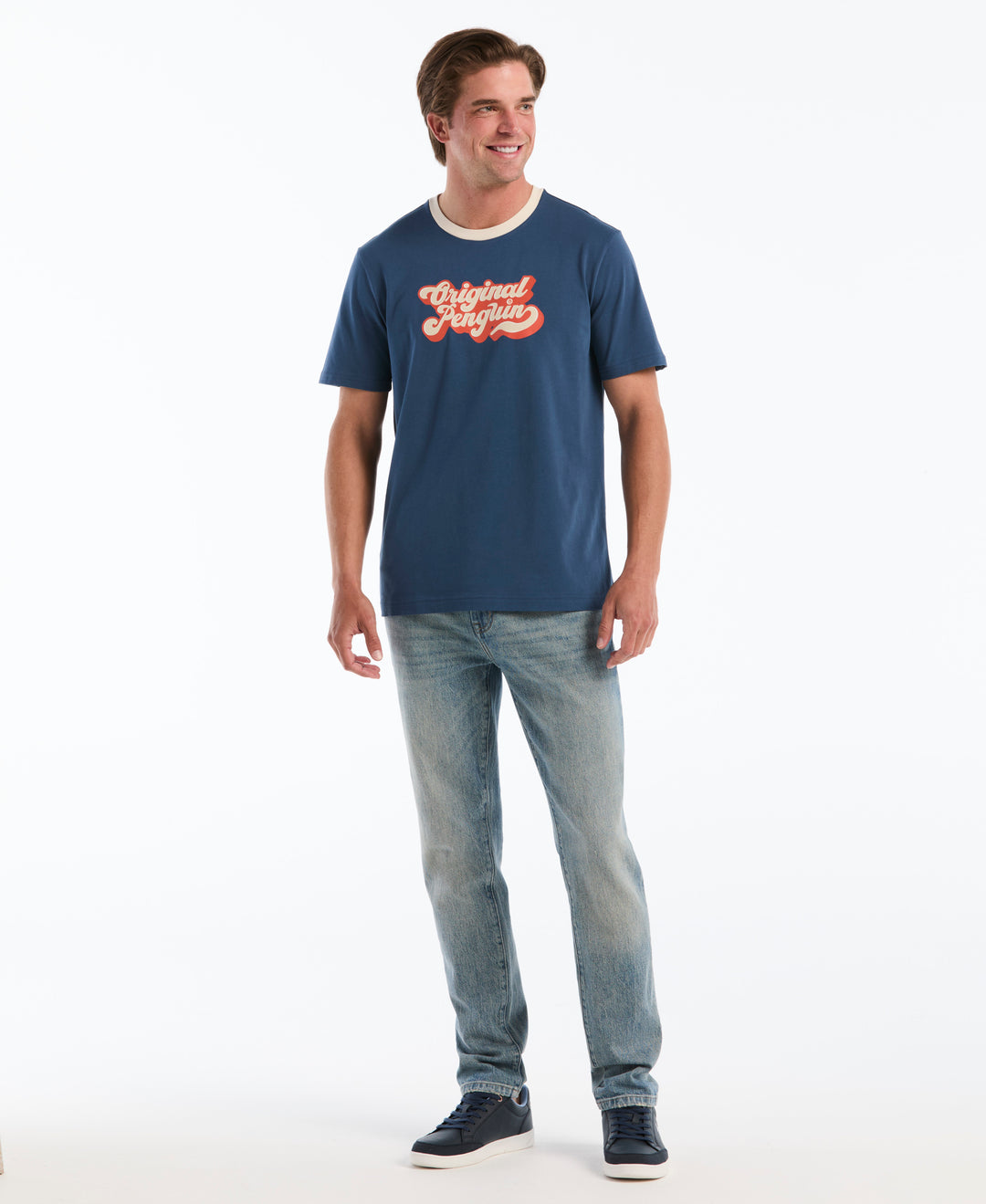 Cotton Jersey Graphic Ringer Tee (Sargasso Sea) 
