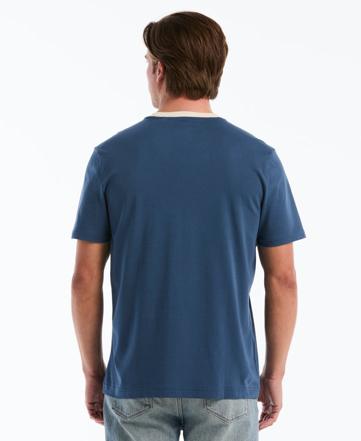 Cotton Jersey Graphic Ringer Tee (Sargasso Sea) 