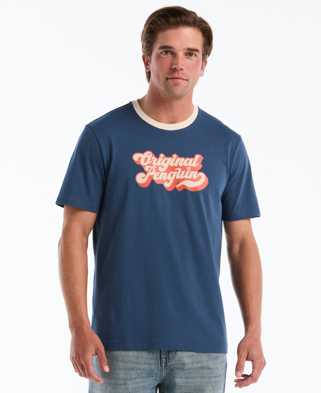 Cotton Jersey Graphic Ringer Tee (Sargasso Sea) 
