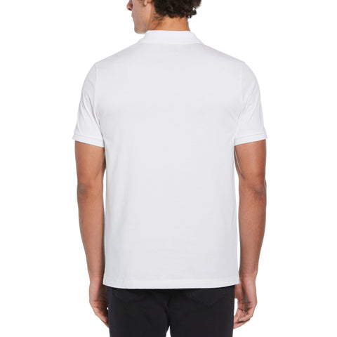 Cotton Jersey Jacquard Front Polo (Bright White) 